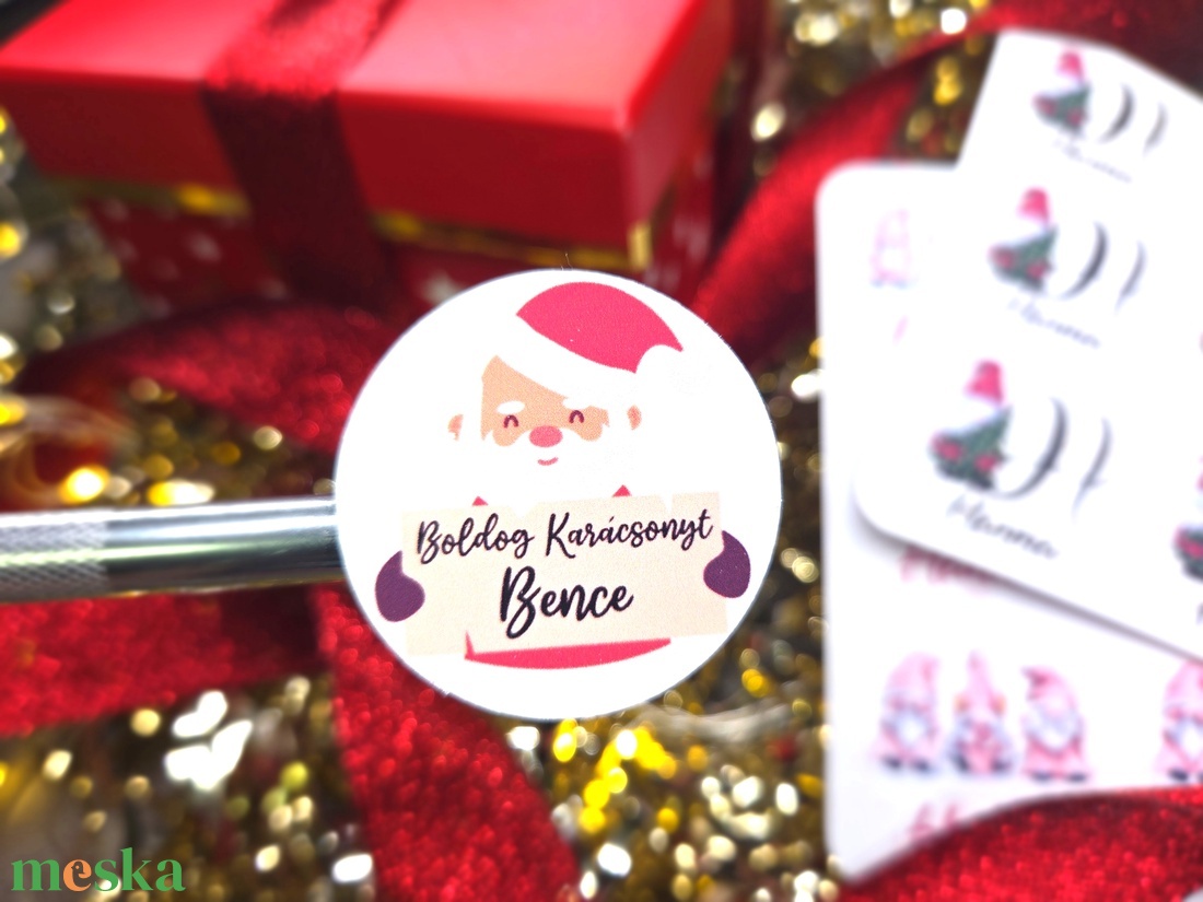 Egyedi, névreszóló karácsonyi matrica / 24db címke / ajándék cédula / Christmas sticker - otthon & életmód - papír, írószer - matrica, matrica csomag - Meska.hu