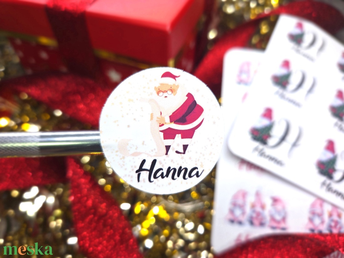 Egyedi, névreszóló karácsonyi matrica / 24db címke / ajándék cédula / Christmas sticker - otthon & életmód - papír, írószer - matrica, matrica csomag - Meska.hu