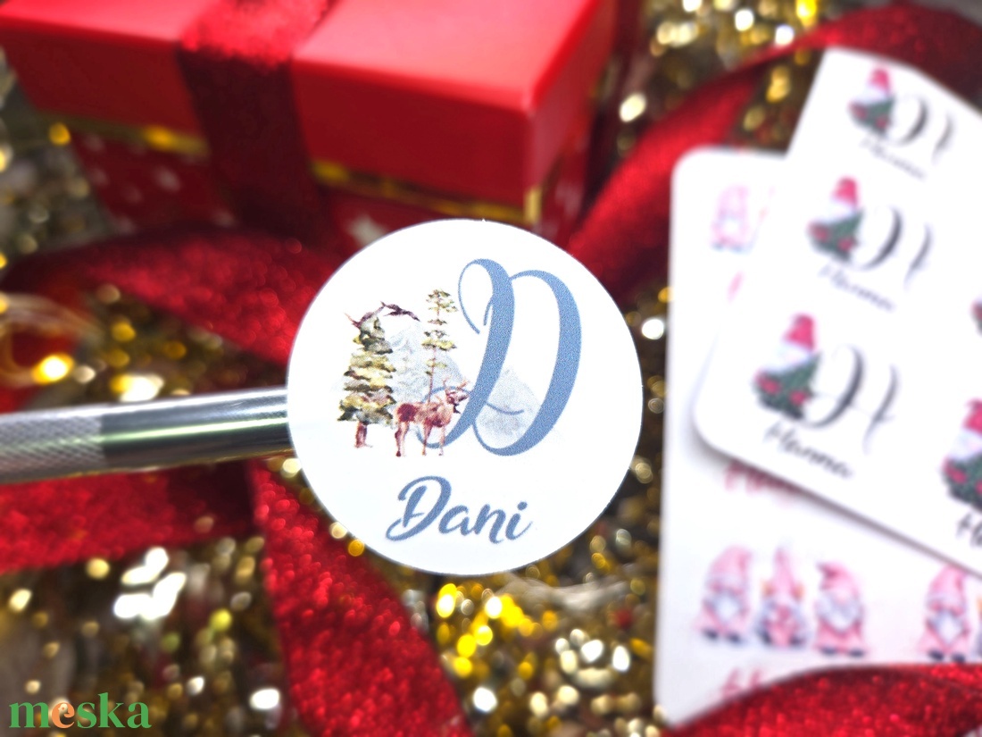Egyedi, névreszóló karácsonyi matrica / 24db címke / ajándék cédula / Christmas sticker - otthon & életmód - papír, írószer - matrica, matrica csomag - Meska.hu