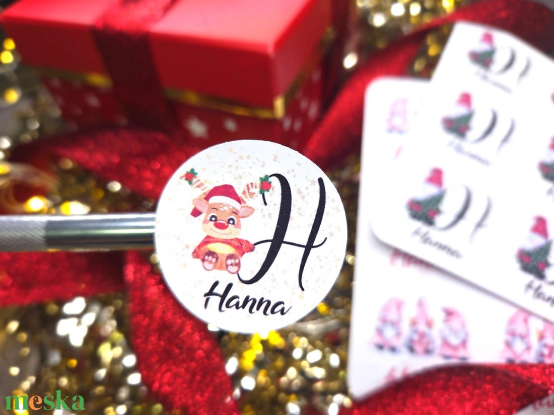 Egyedi, névreszóló karácsonyi matrica / 24db címke / ajándék cédula / Christmas sticker - otthon & életmód - papír, írószer - matrica, matrica csomag - Meska.hu
