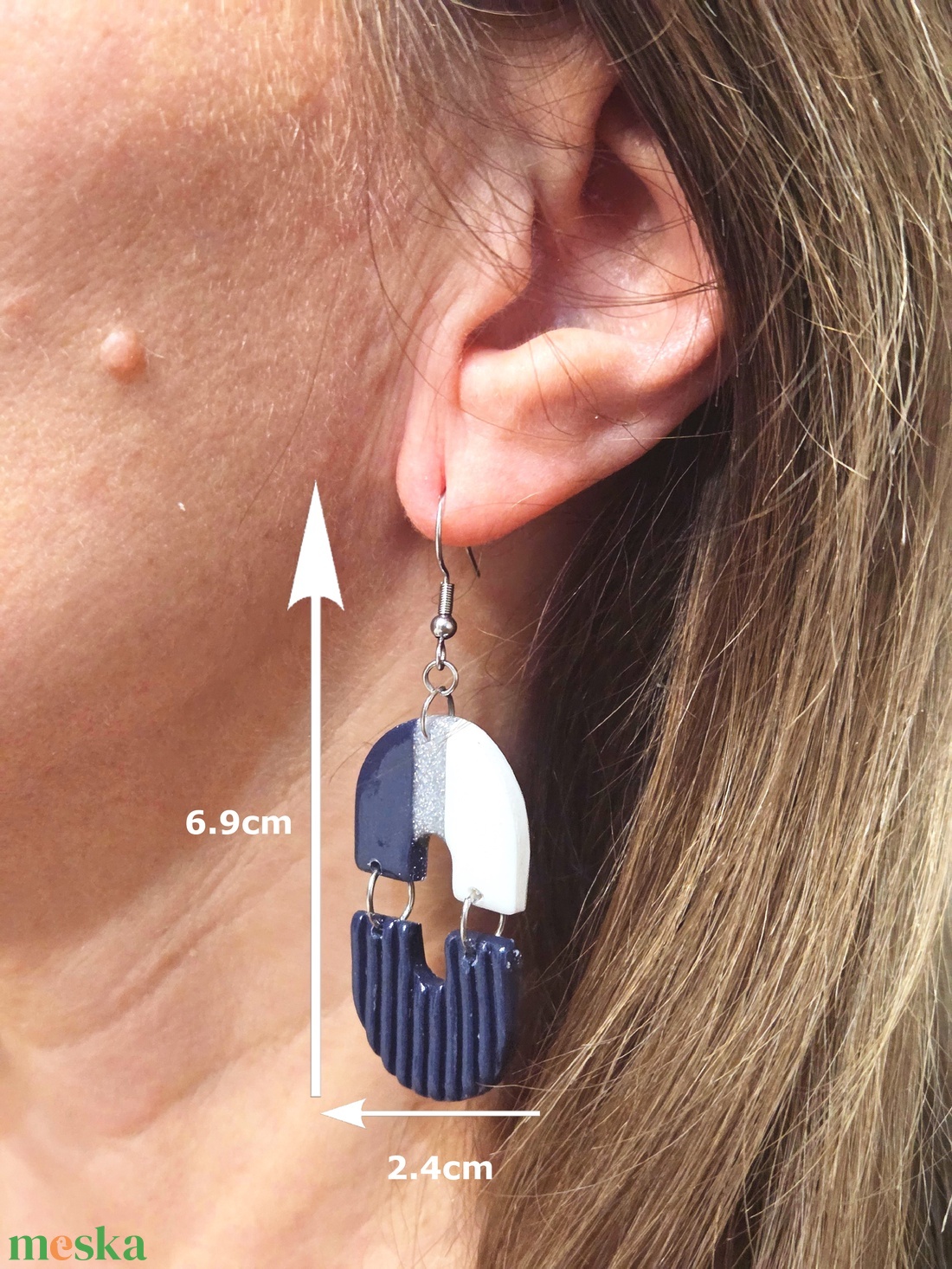 Nemesacél elegáns fülbevaló - ékszer - fülbevaló - fülékszer - Meska.hu