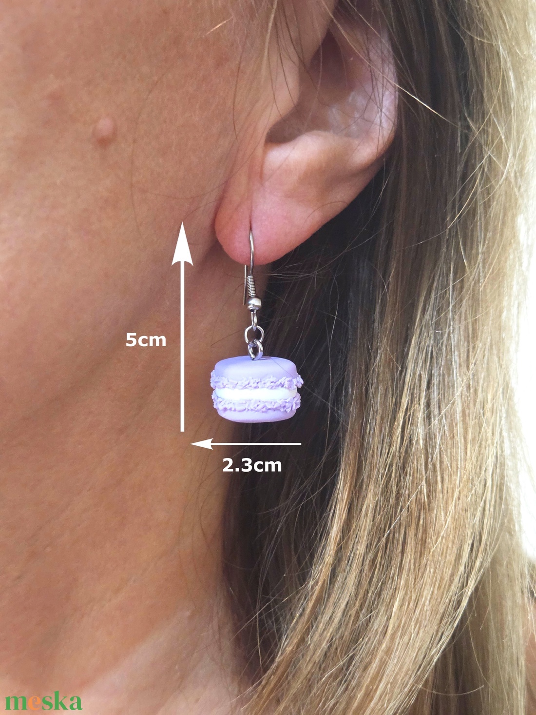 Nemesacél elegáns fülbevaló / macaron fülbevaló - ékszer - fülbevaló - fülékszer - Meska.hu