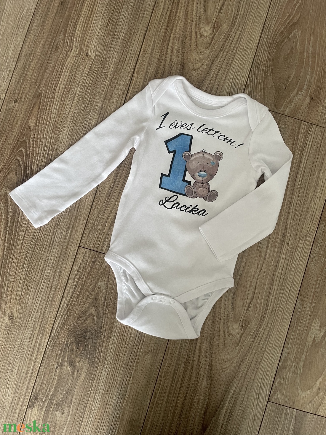 Kisfiú szülinapos body  - macis - baba - mama - babaruházat - baba body - Meska.hu