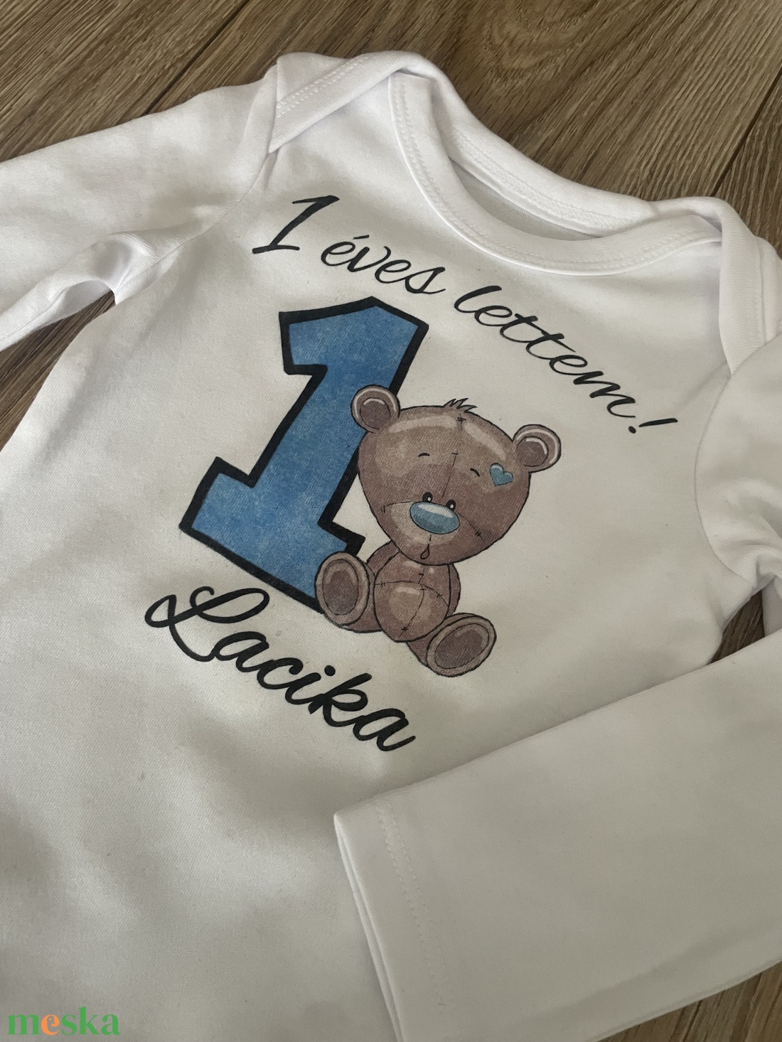 Kisfiú szülinapos body  - macis - baba - mama - babaruházat - baba body - Meska.hu