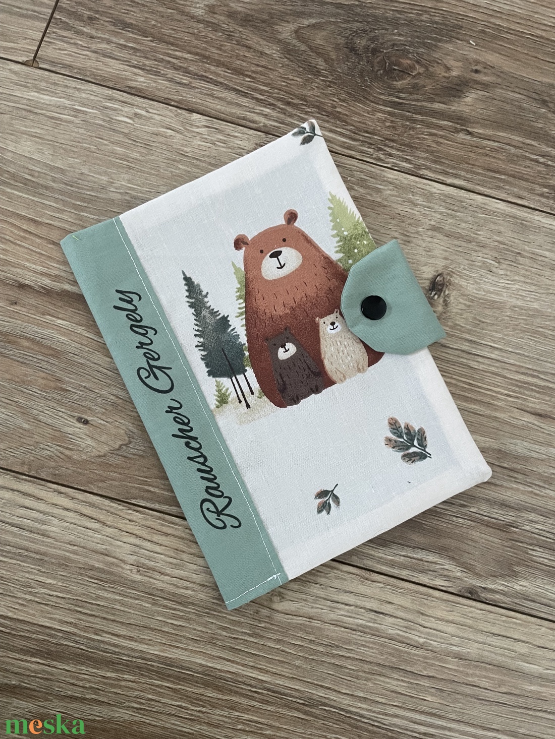 Egészségügyi kiskönyv borító Macis mintával - baba - mama - babaemlékek - egészségügyi kiskönyv borító - Meska.hu