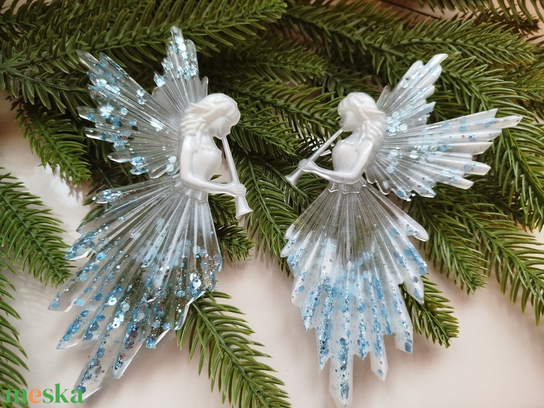 Karácsonyi angyaldísz epoxy gyantából  - karácsony - karácsonyi lakásdekoráció - karácsonyfadíszek - Meska.hu