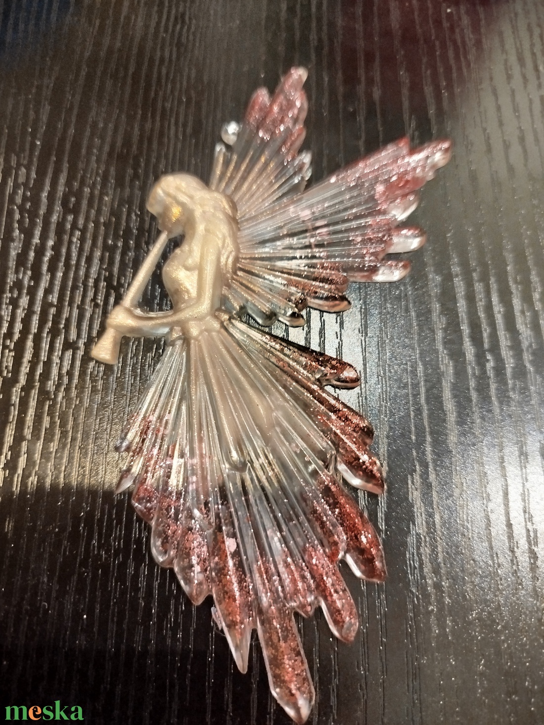 Karácsonyi angyaldísz epoxy gyantából  - karácsony - karácsonyi lakásdekoráció - karácsonyfadíszek - Meska.hu