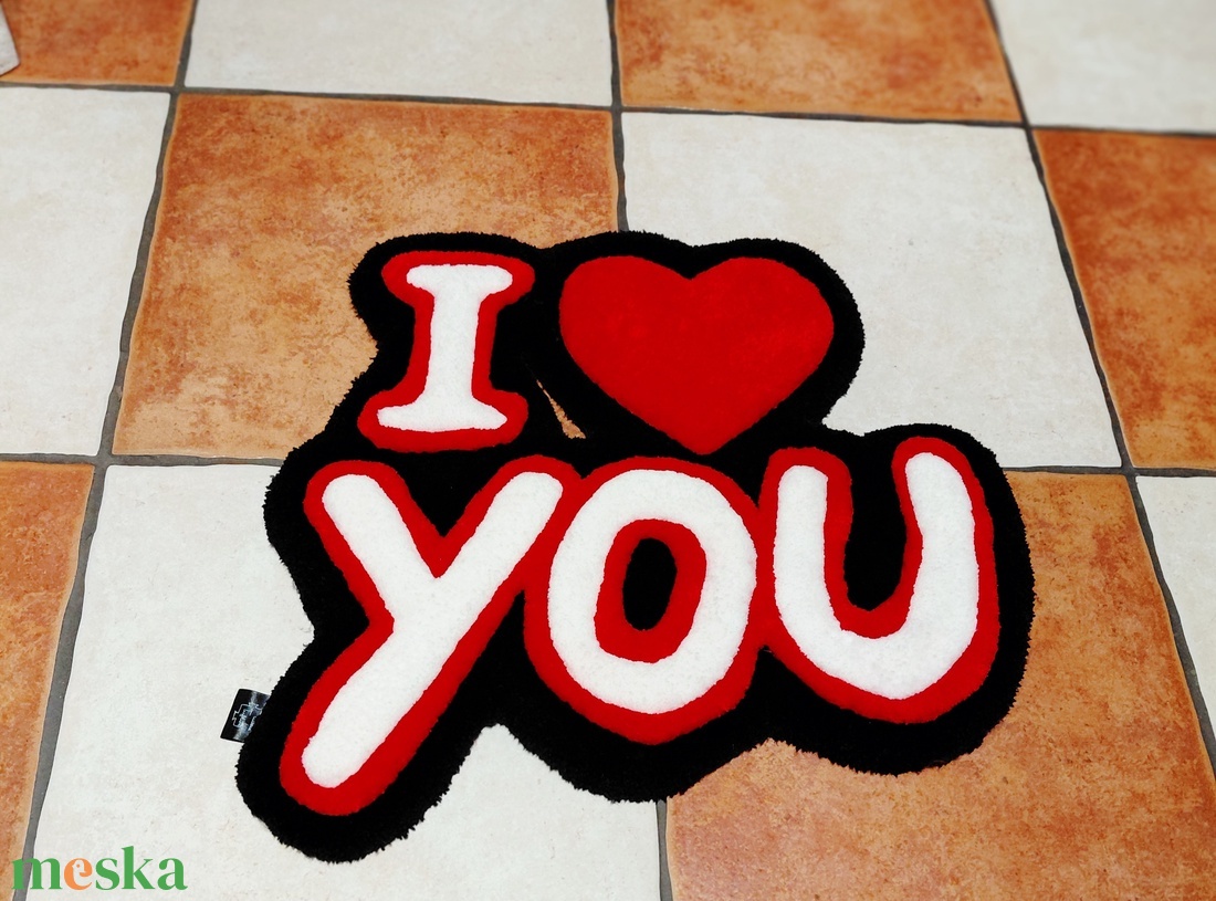 I Love You tufting szőnyeg - otthon & életmód - lakástextil - szőnyeg - horgolt szőnyeg - Meska.hu