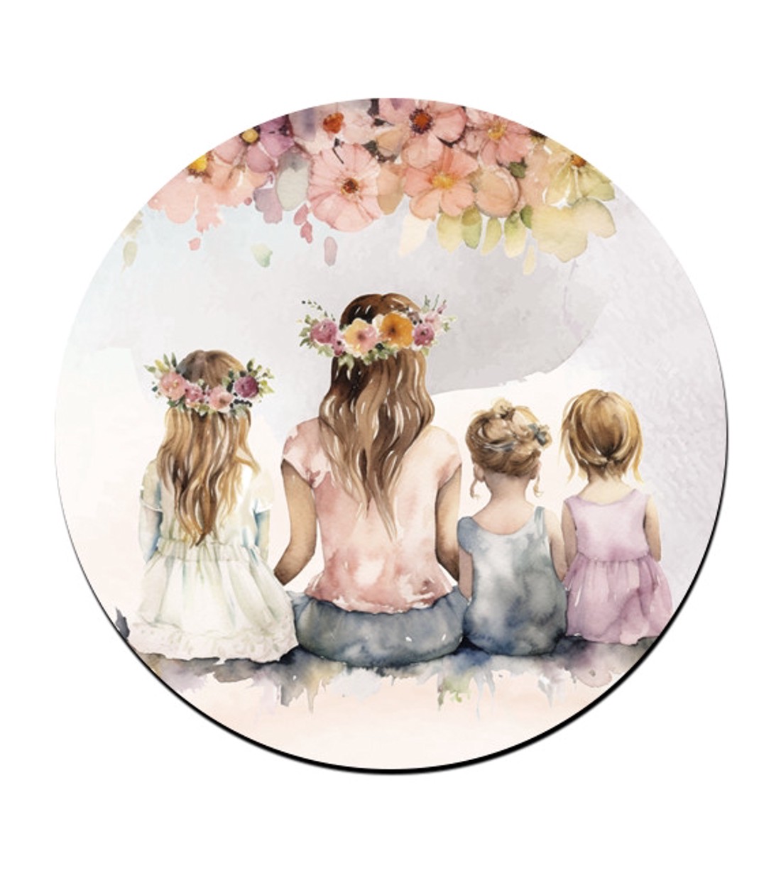 Anya és a három lány virágfüzér mintás bögre alátét -  - Meska.hu