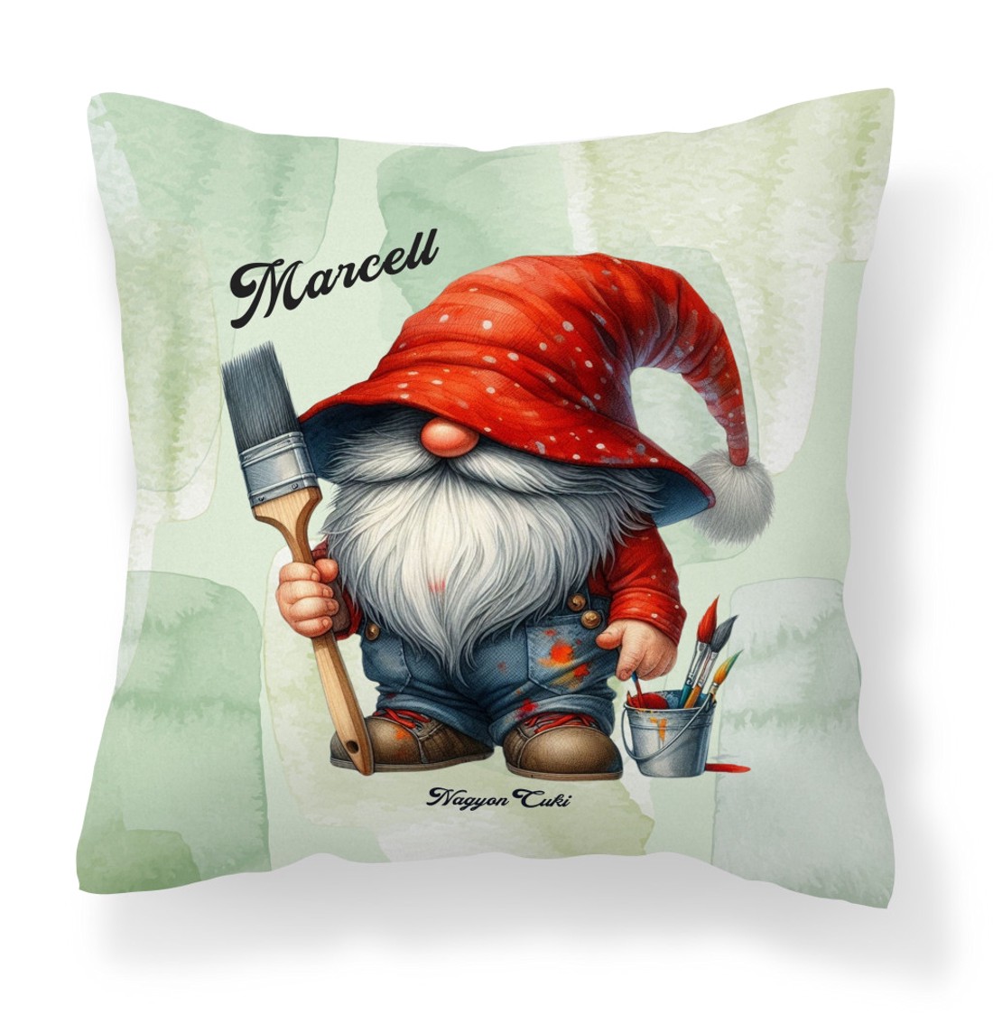 Névvel kérhető - Festő Ezermester manó mintás párna - otthon & életmód - lakástextil - párna & párnahuzat - díszpárna (belsővel együtt) - Meska.hu