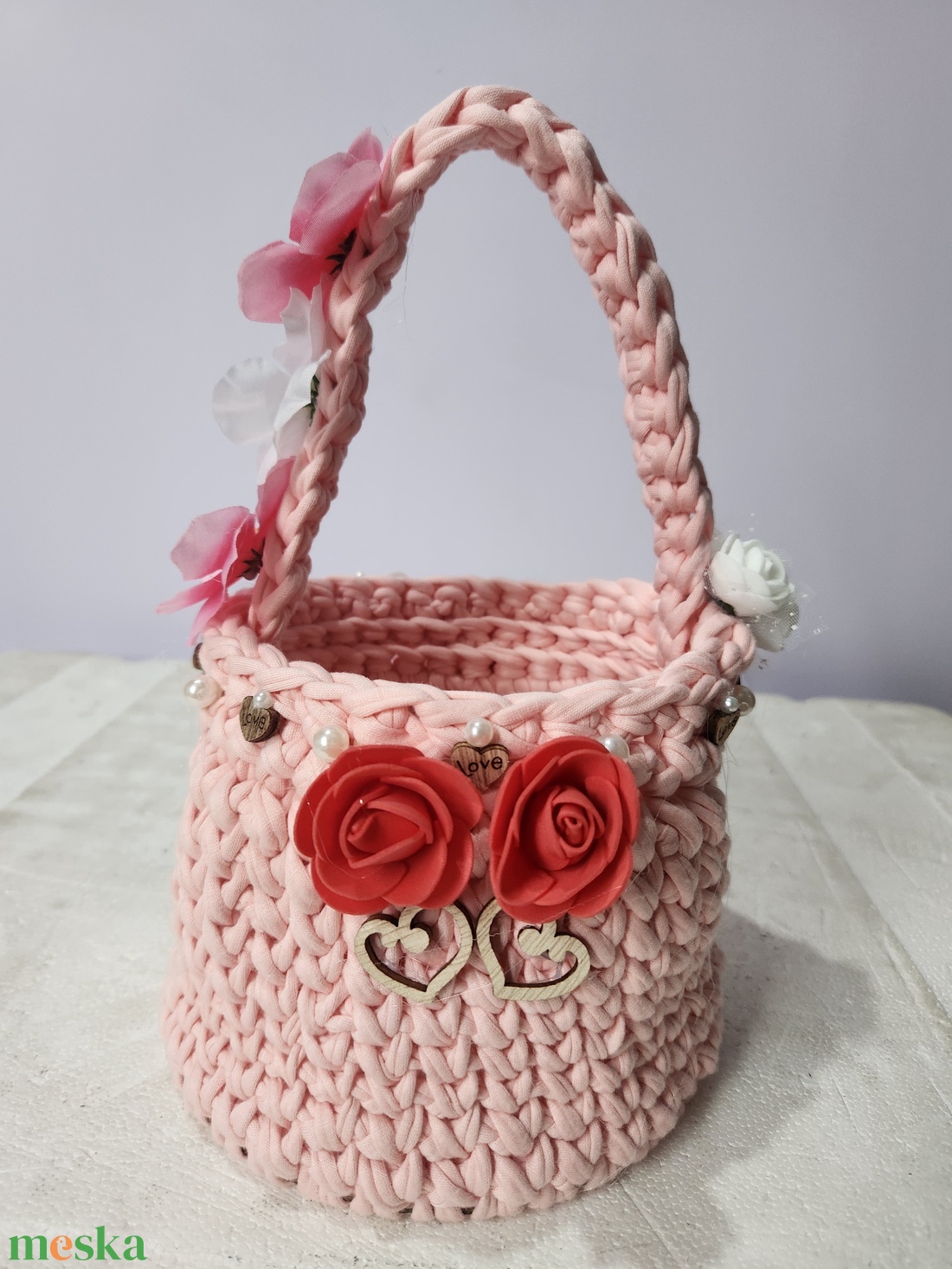 Sziromszóró kosárka - esküvő - kiegészítők - táska - Meska.hu