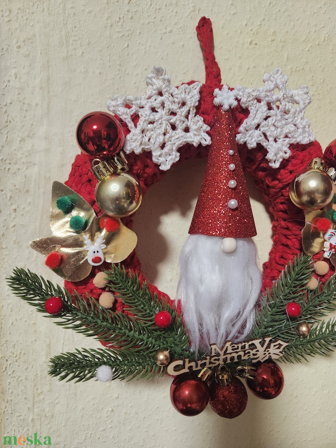 Karácsonyi kopogtató - karácsony - karácsonyi lakásdekoráció - karácsonyi ajtódíszek - Meska.hu