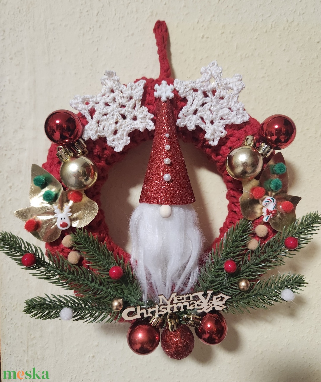 Karácsonyi kopogtató - karácsony - karácsonyi lakásdekoráció - karácsonyi ajtódíszek - Meska.hu