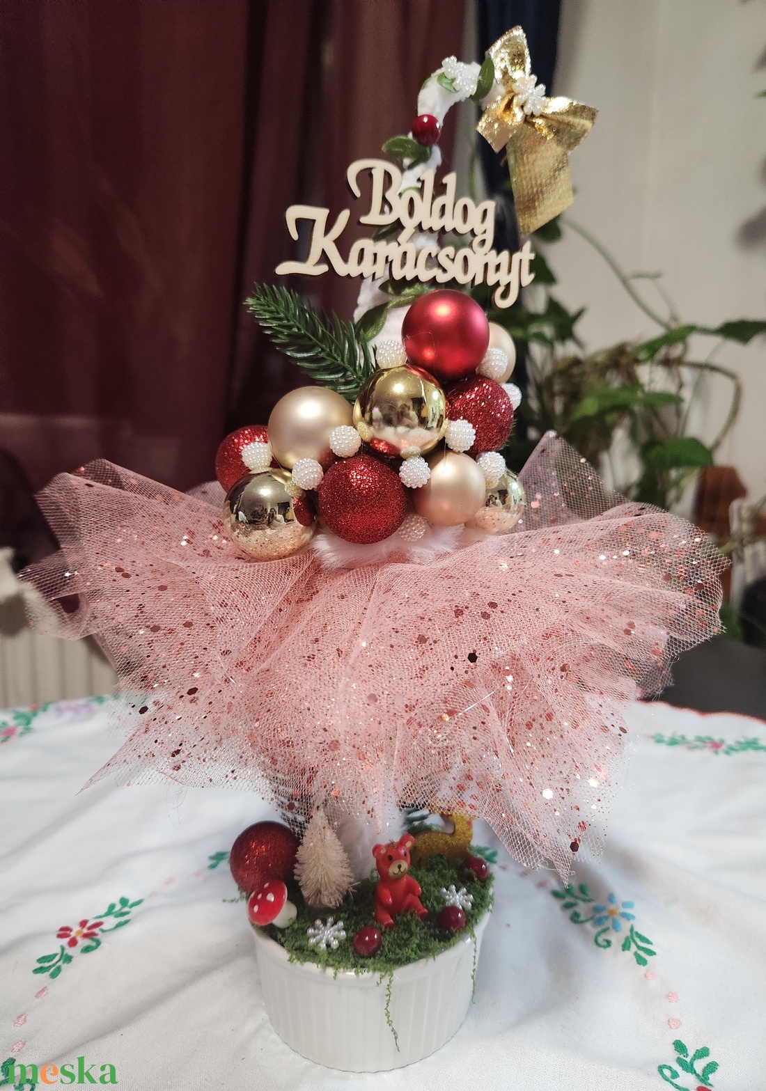 Karácsonyi asztaldísz - karácsony - karácsonyi lakásdekoráció - ünnepi asztaldekoráció - Meska.hu
