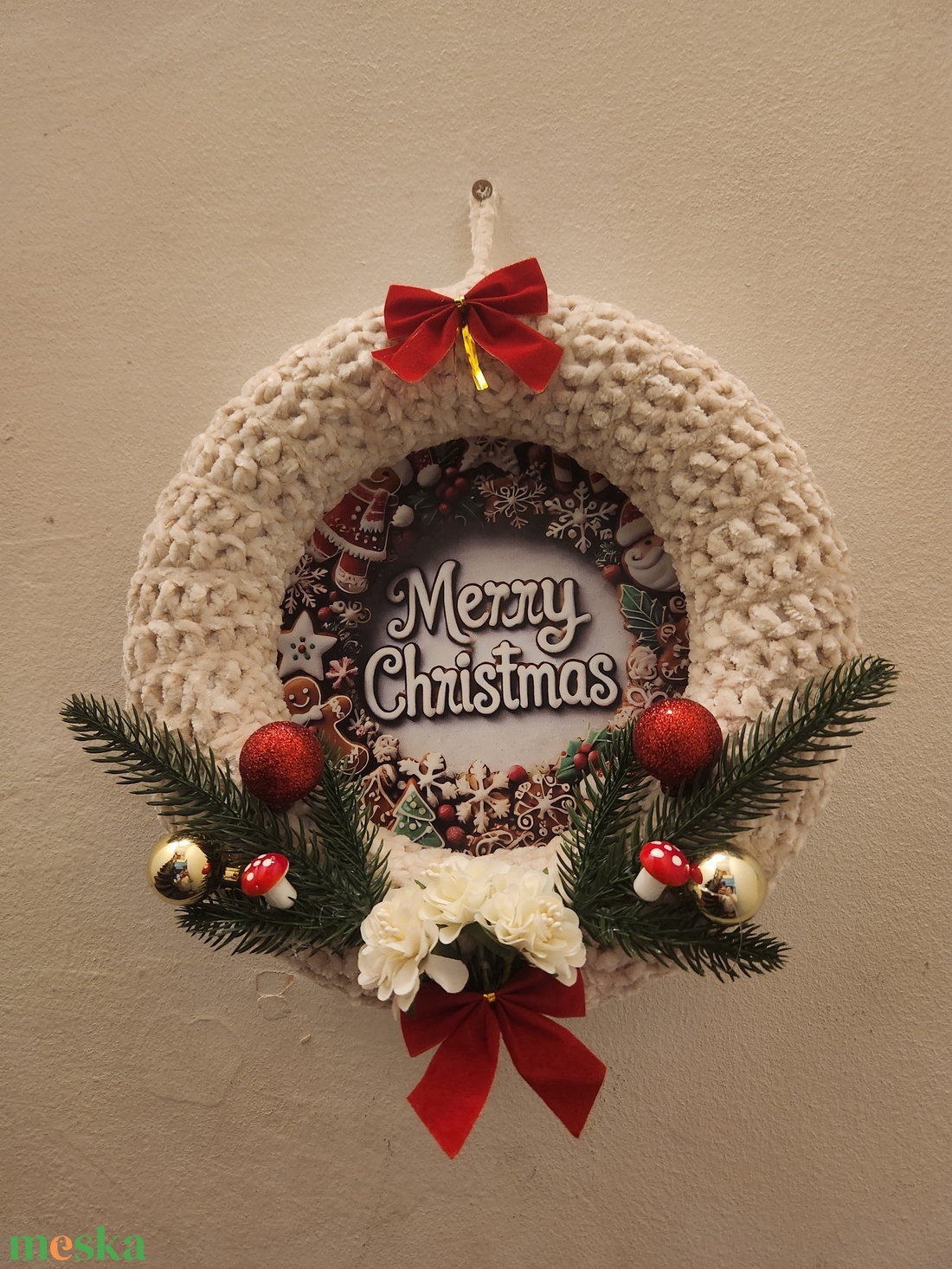 Karácsonyi kopogtató - karácsony - karácsonyi lakásdekoráció - karácsonyi ajtódíszek - Meska.hu