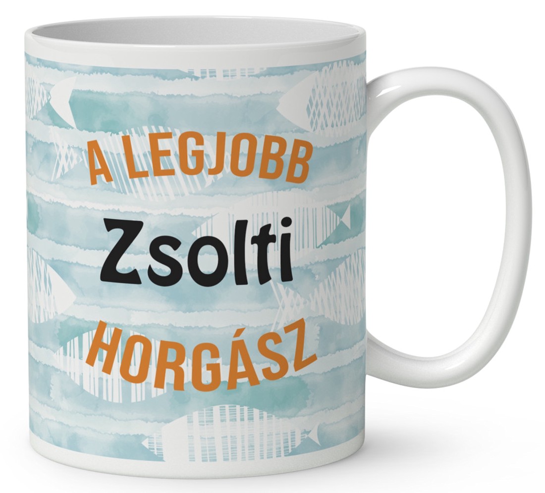 Névvel kérhető - Horgász manó és a nagy fogás mintás bögre - otthon & életmód - konyhafelszerelés, tálalás - tálalás - bögre & csésze - Meska.hu