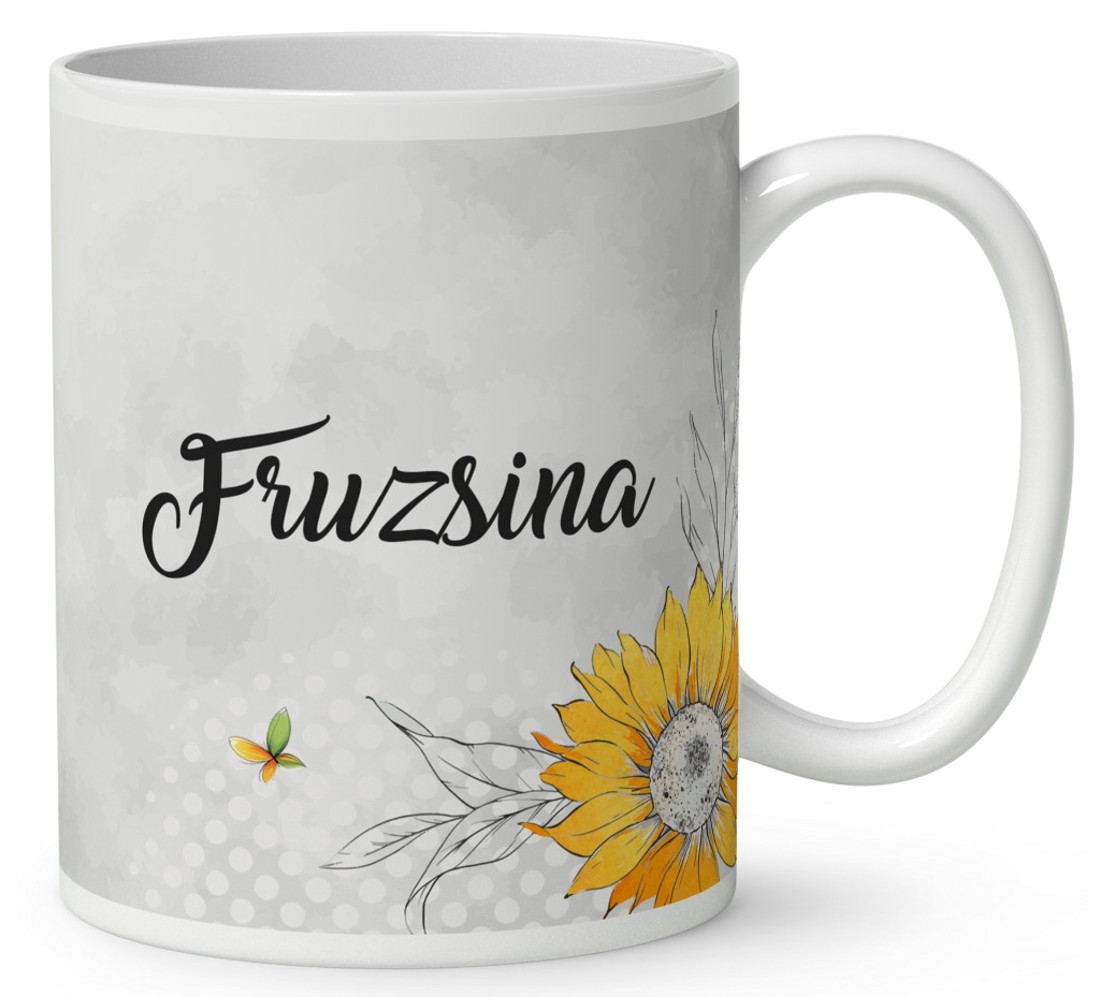 Névvel kérhető - Bájos Napraforgós tündérlány mintás bögre - otthon & életmód - konyhafelszerelés, tálalás - tálalás - bögre & csésze - Meska.hu