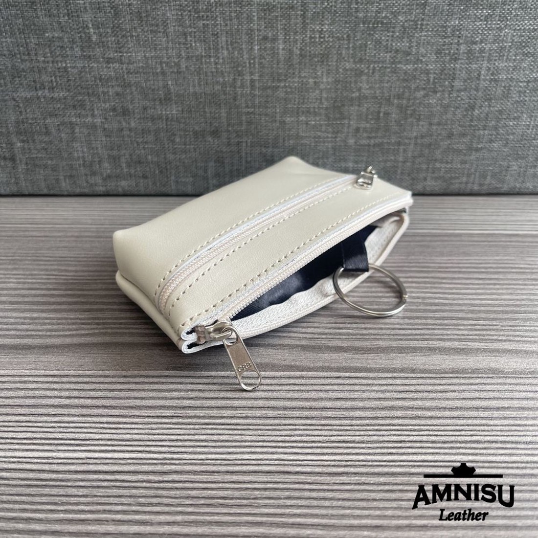 Ekrü kettő cipzáras kulcstartó B3001 - táska & tok - kulcstartó & táskadísz - kulcstartó - Meska.hu