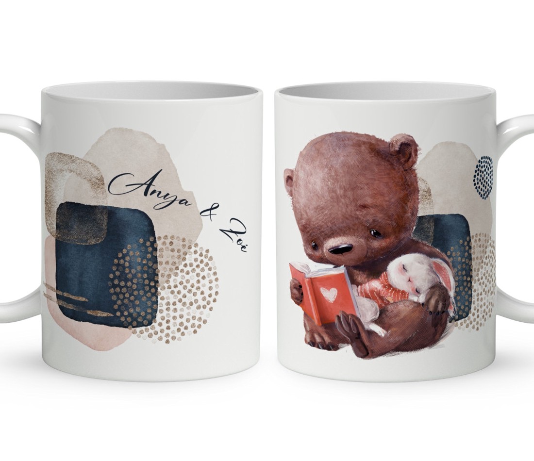 Kérd a neveddel - Maci és nyuszi mintás bögre - otthon & életmód - konyhafelszerelés, tálalás - tálalás - bögre & csésze - Meska.hu