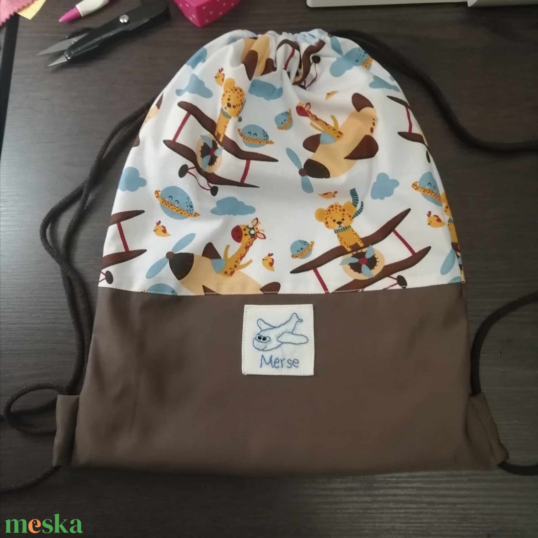 Tornazsák (Fiús repülős állatos) - játék & sport - ovis felszerelés - ovis tornazsák - Meska.hu