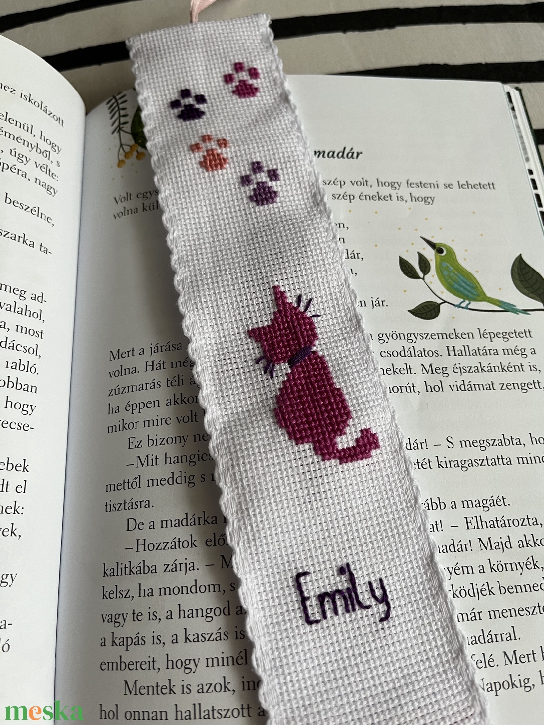 Gyerek hímzett könyvjelző - könyv & zene - könyvjelző - Meska.hu