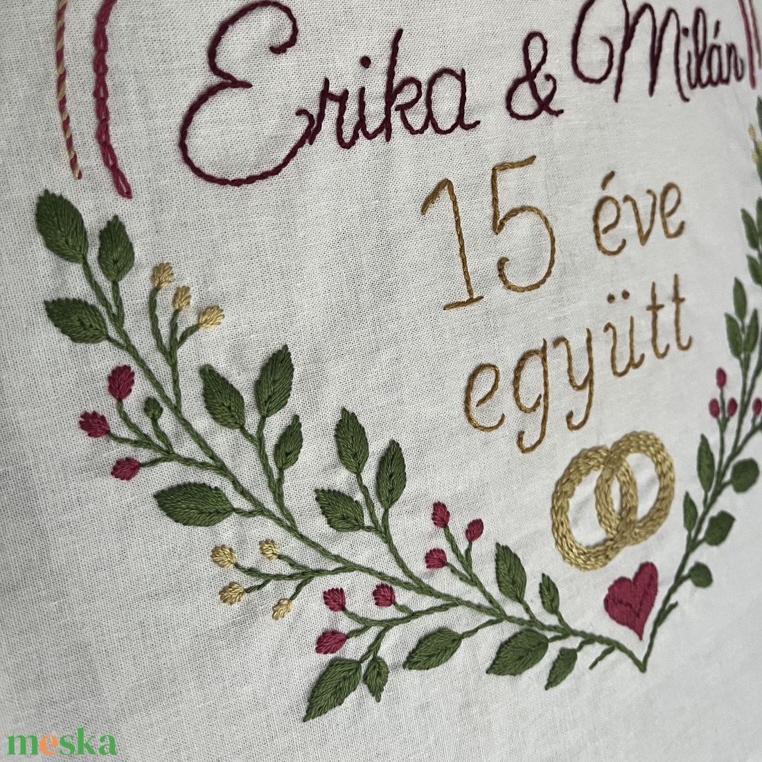 Hímzett évfordulós ajándék - otthon & életmód - dekoráció - fali és függő dekoráció - függődísz - Meska.hu