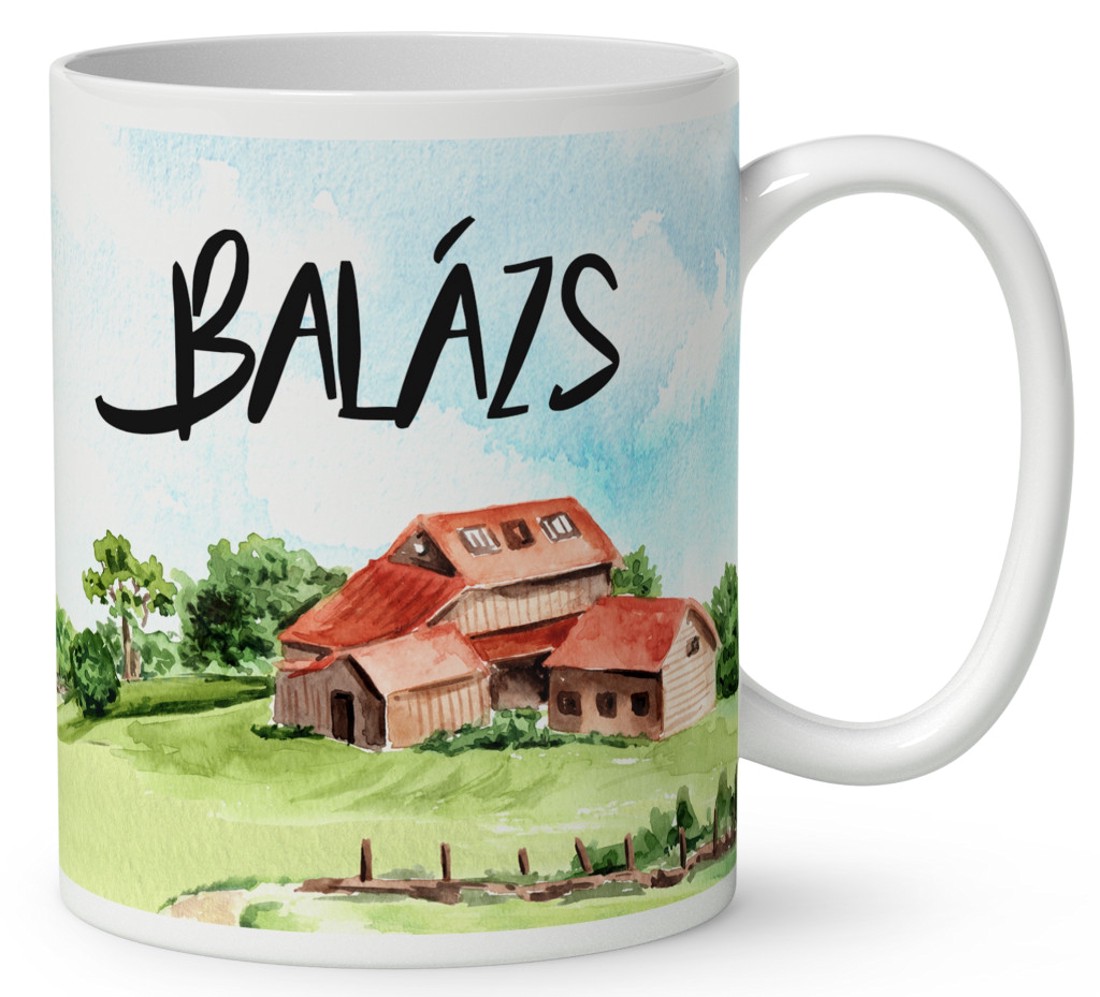 Névvel kérhető - Gazda manó és a tyúkok mintás bögre - otthon & életmód - konyhafelszerelés, tálalás - tálalás - bögre & csésze - Meska.hu