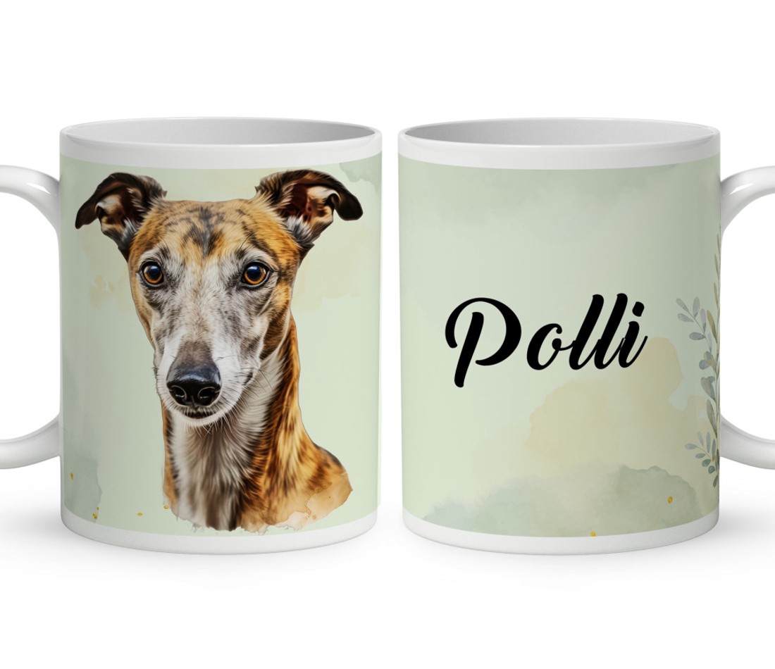 Névvel kérhető - Magyar agár portré mintás bögre - otthon & életmód - konyhafelszerelés, tálalás - tálalás - bögre & csésze - Meska.hu