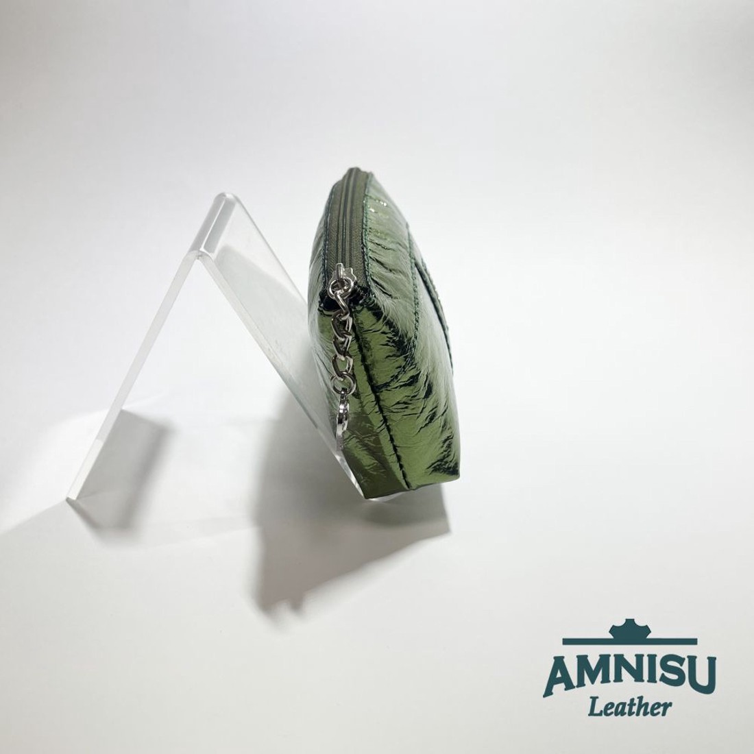 Metál zöld egy cipzáras egyenes kristály köves kulcstartó E7008 - táska & tok - kulcstartó & táskadísz - kulcstartó - Meska.hu