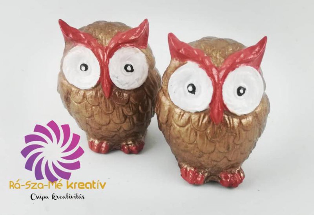 Bagoly - antikréz-bordó - kellékek & szerszámok - dekorációs kellékek - figurák - Meska.hu