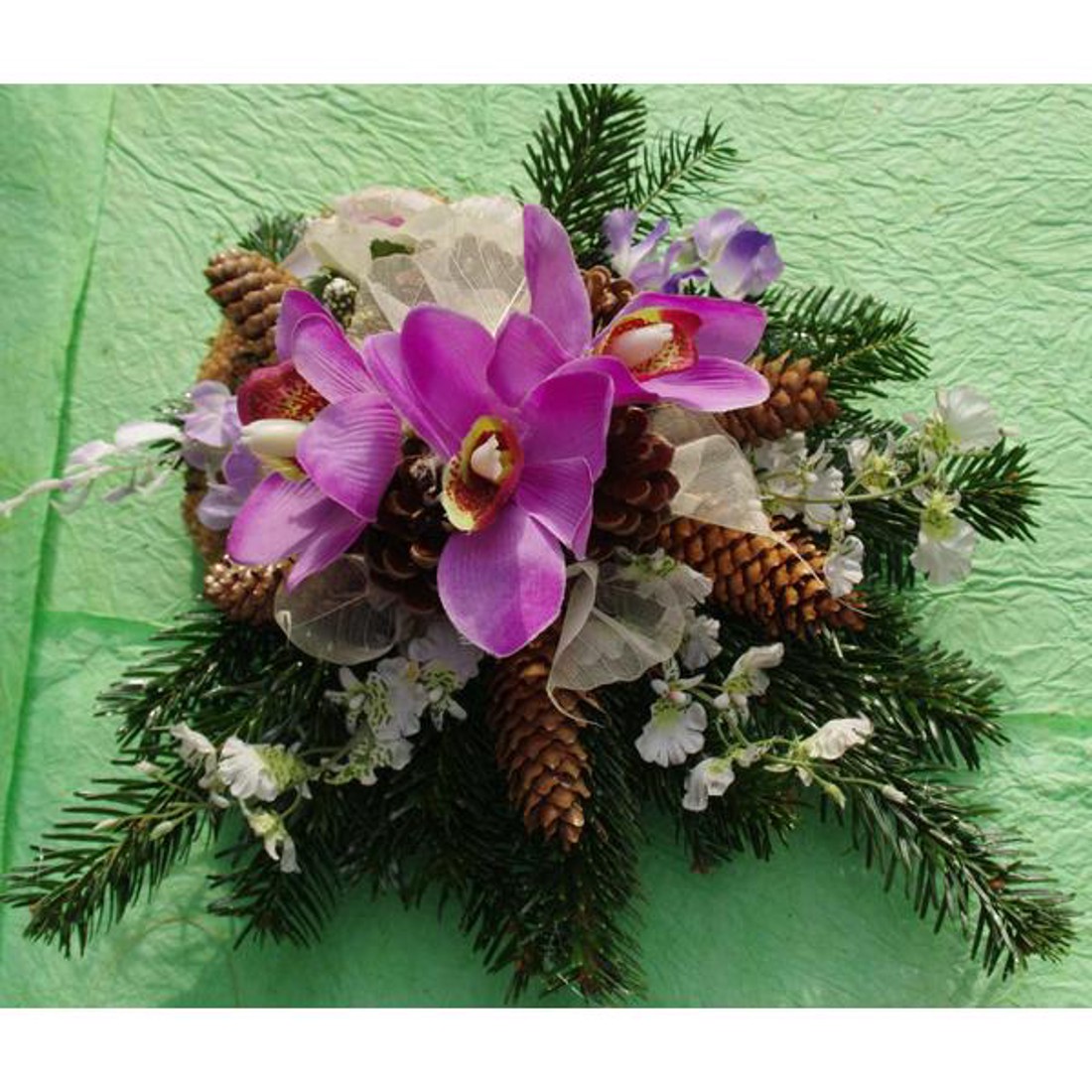 Mindszenti koszorú,toboz alapon,orchideával - otthon & életmód - vallás - temetkezési tárgy - Meska.hu Mindszenti koszorú,toboz alapon,orchideával - otthon & életmód - vallás - temetkezési tárgy - Meska.hu