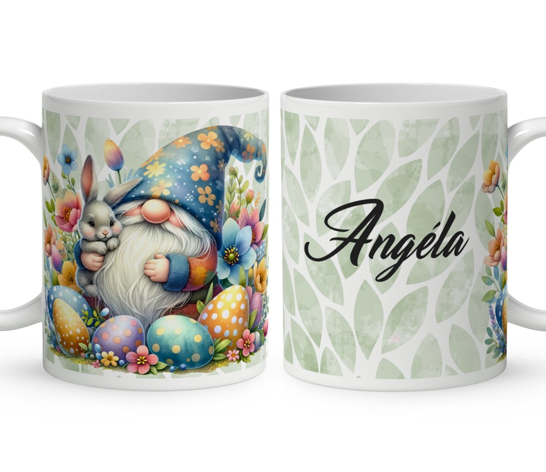 Névvel kérhető - Húsvéti manó nyuszikával mintás bögre - otthon & életmód - konyhafelszerelés, tálalás - tálalás - bögre & csésze - Meska.hu