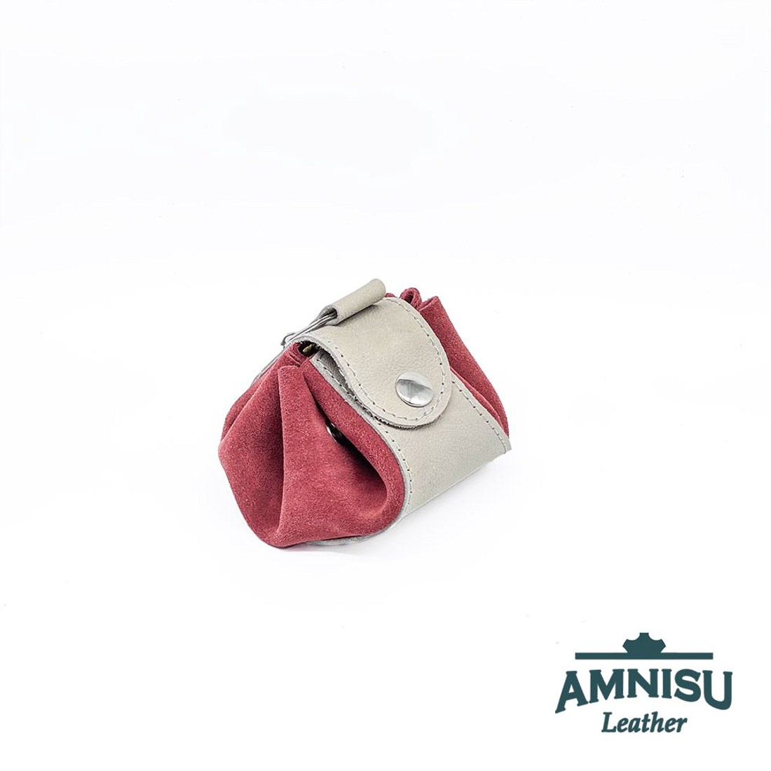 Szürke - téglapiros bőr mini 2in1 szütyő és kockatálca N8014-5014 - játék & sport - táblajáték és kártyajáték - társasjátékok - dobókocka - Meska.hu