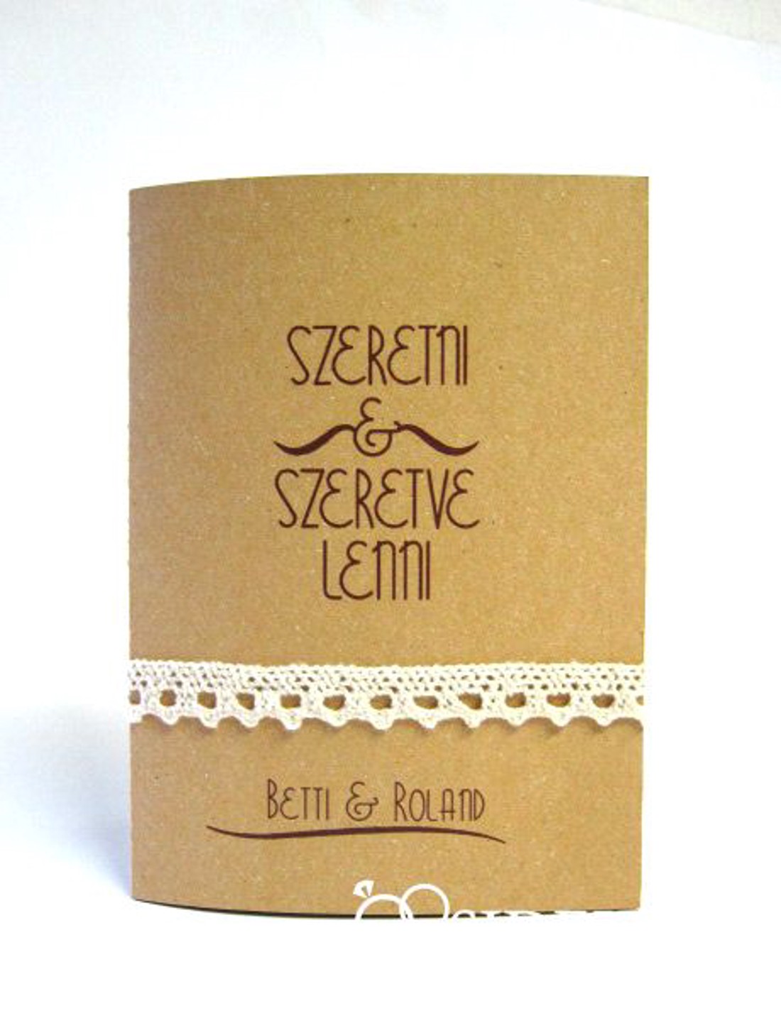 Kinyitható esküvői meghívó vintage minimál stílusban - esküvő - meghívó & kártya - meghívó - Meska.hu
