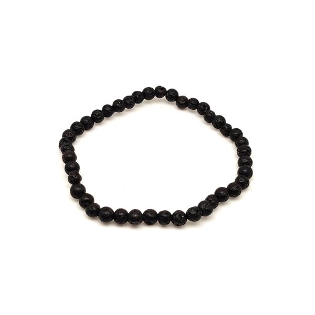 Bazalt hólyagos ásvány karkötő golyós 4mm - ékszer - karkötő - ásványkarkötő - Meska.hu