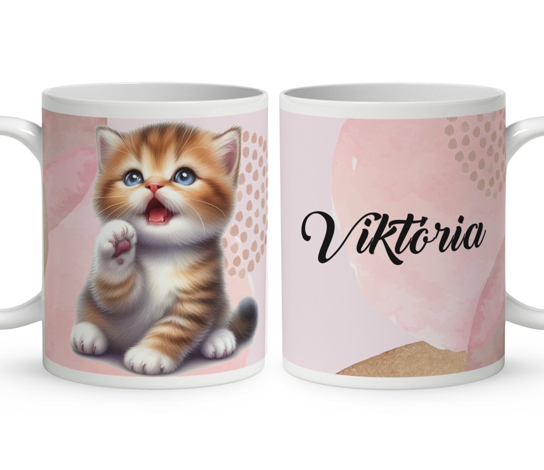 Kérd a Neveddel - Pacsis vörös cicus mintás bögre - otthon & életmód - konyhafelszerelés, tálalás - tálalás - bögre & csésze - Meska.hu