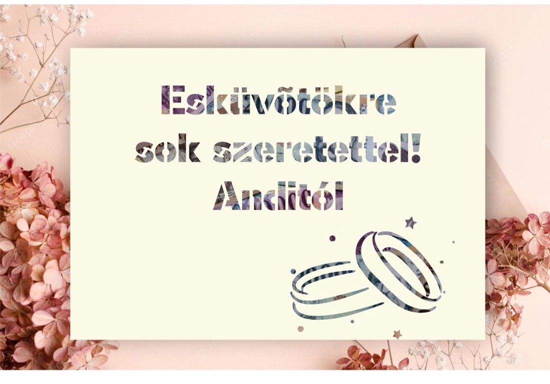 Nászajándék pénzátadó képkeret esküvőre gyűrűs - esküvő - emlék & ajándék - nászajándék - Meska.hu