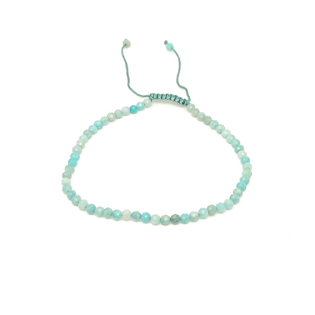 Fazettált amazonit golyós ásvány karkötő csúszócsomóval 4�5mm - ékszer - karkötő - ásványkarkötő - Meska.hu