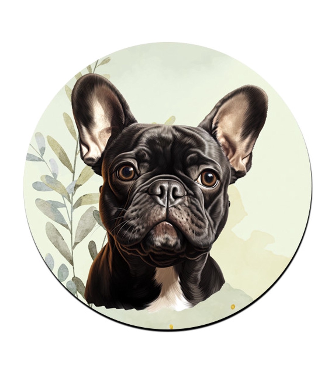 Fekete francia bulldog portré mintás bögre alátét - otthon & életmód - konyhafelszerelés, tálalás - tálalás - tányér- és poháralátét - Meska.hu