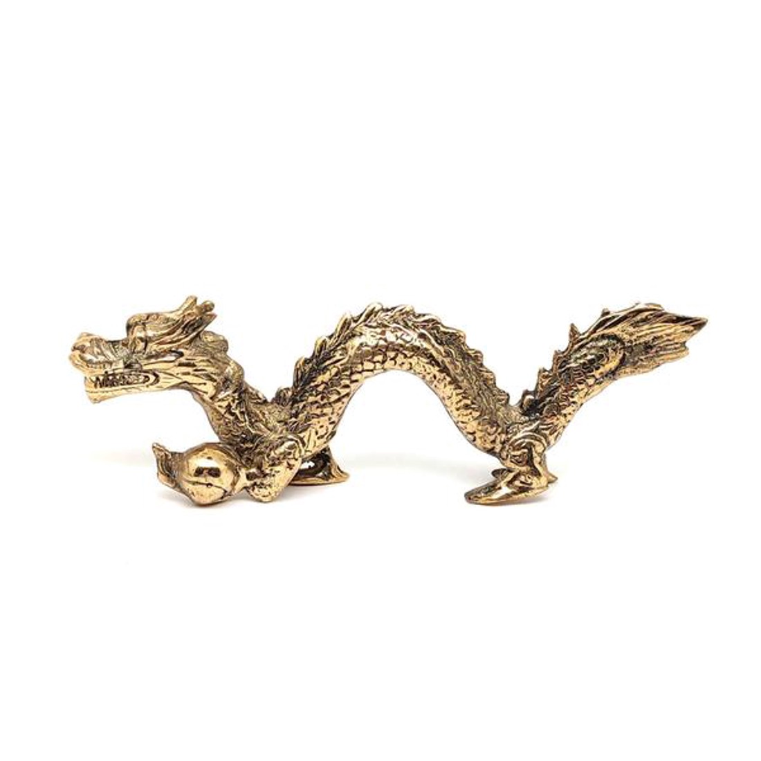 Réz figura sárkány arany 4x12cm - otthon & életmód - dekoráció - dísztárgy - Meska.hu