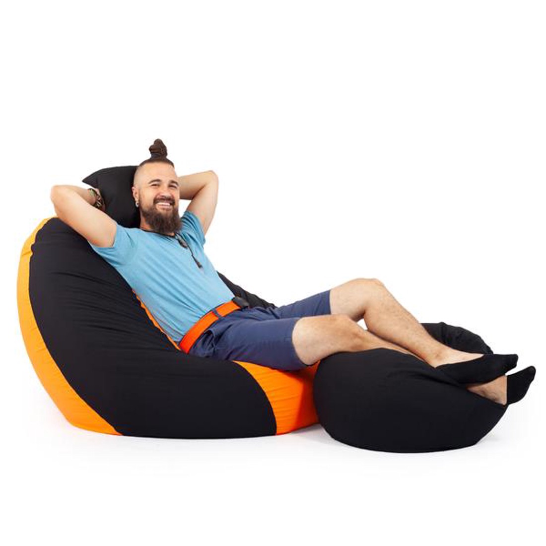 Fekete - Narancs ALL IN Bicolor XXL Babzsákfotel Garnitúra -  - Meska.hu