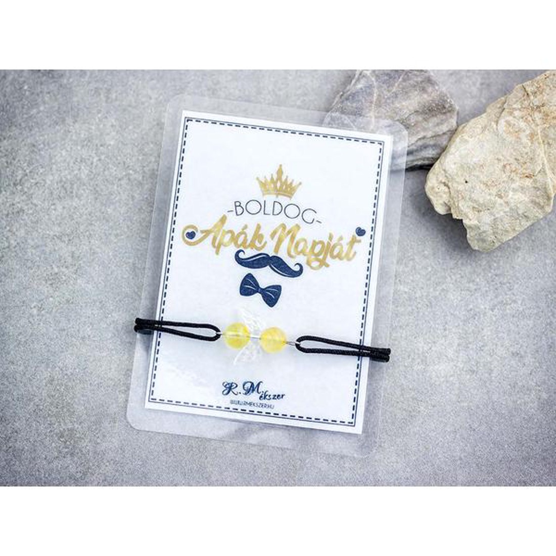 Boldog Apák Napját citrin angyal karkötő - ékszer - karkötő - karkötő medállal - Meska.hu