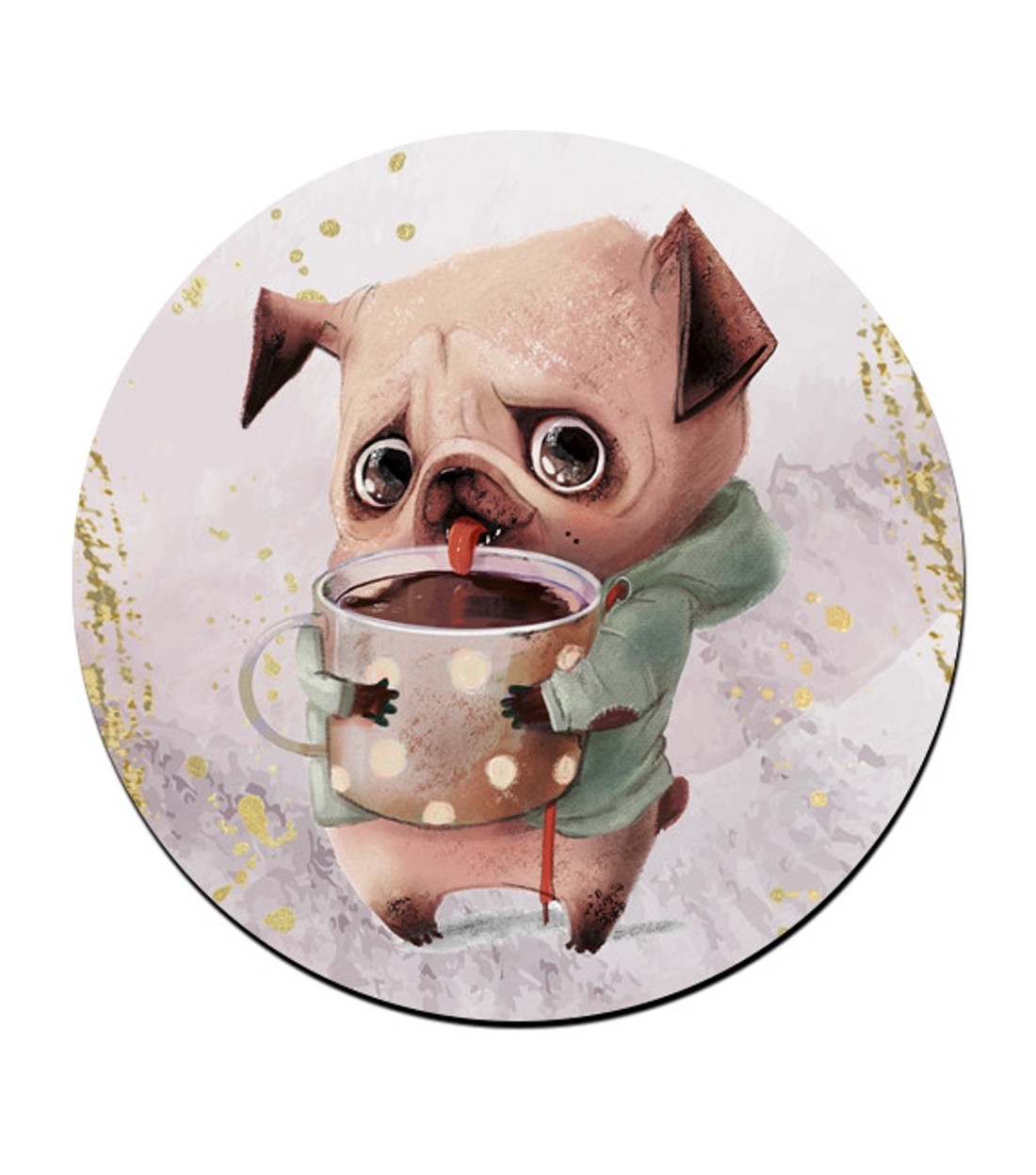 Kávés kutyus mintás bögre alátét -  - Meska.hu