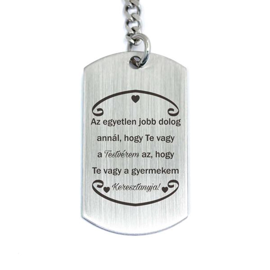 Te vagy a Testvérem és Keresztanya acél medálos kulcstartó - táska & tok - kulcstartó & táskadísz - kulcstartó - Meska.hu