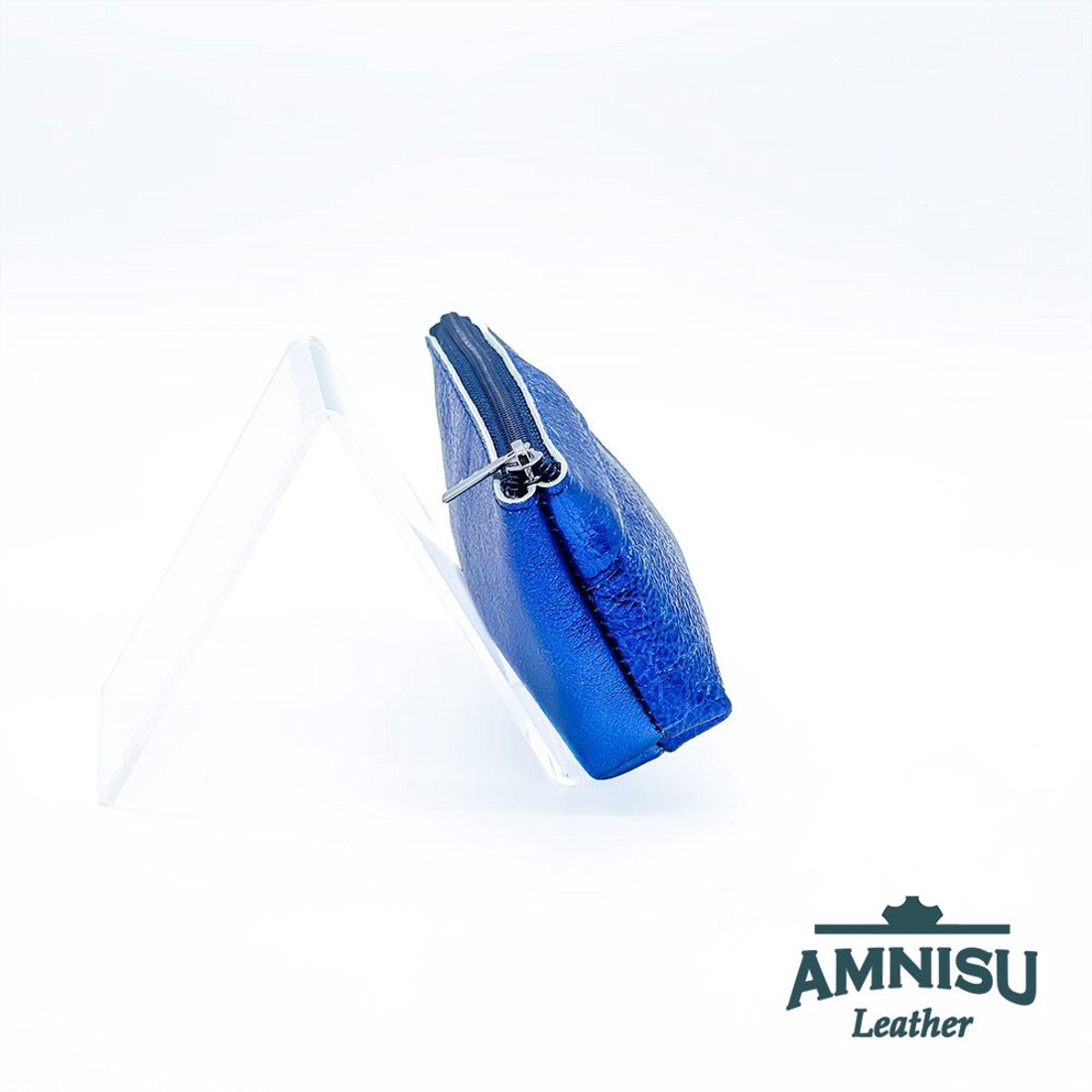 Metál királykék egy cipzáras egyenes swarovski köves kulcstartó E6018 -  - Meska.hu