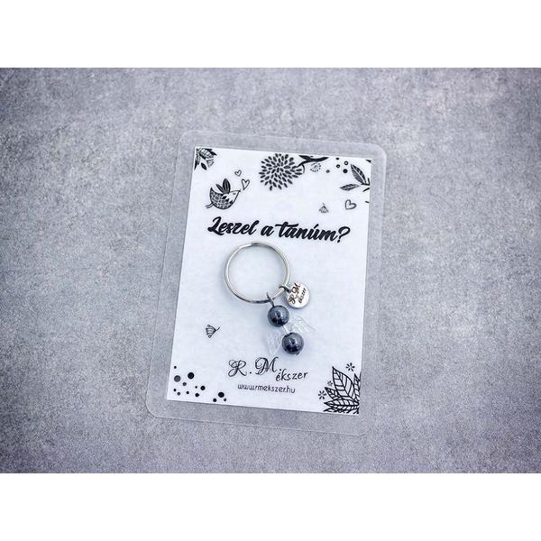 Leszel a tanúm kulcstartó hematittal - esküvő - meghívó & kártya - tanú felkérő - Meska.hu