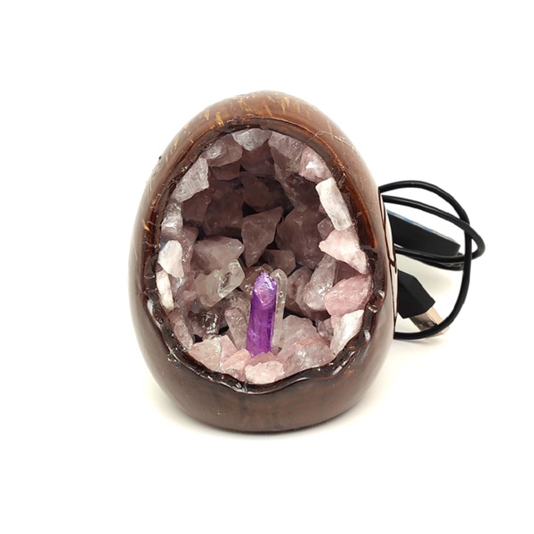 Rózsakvarc nyers tojás hangulatlámpa 10 cm - kellékek & szerszámok - ásvány alapanyag - Meska.hu