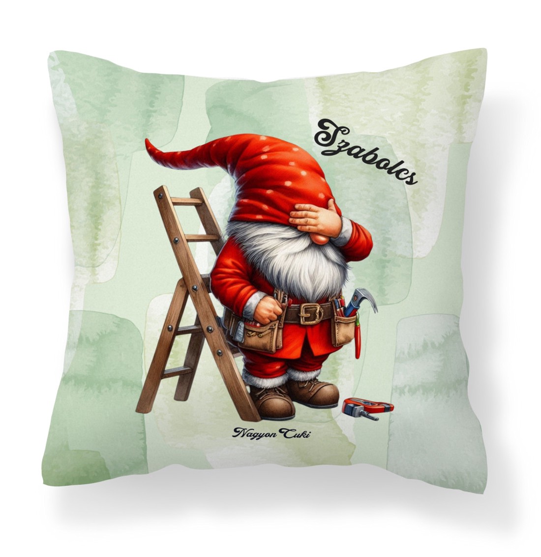 Névvel kérhető - Létrás Ezermester manó mintás párna - otthon & életmód - lakástextil - párna & párnahuzat - díszpárna (belsővel együtt) - Meska.hu