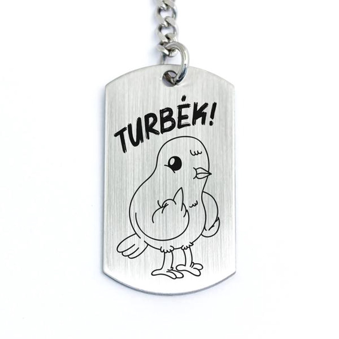 Turbék Galambos acél medálos kulcstartó - táska & tok - kulcstartó & táskadísz - kulcstartó - Meska.hu