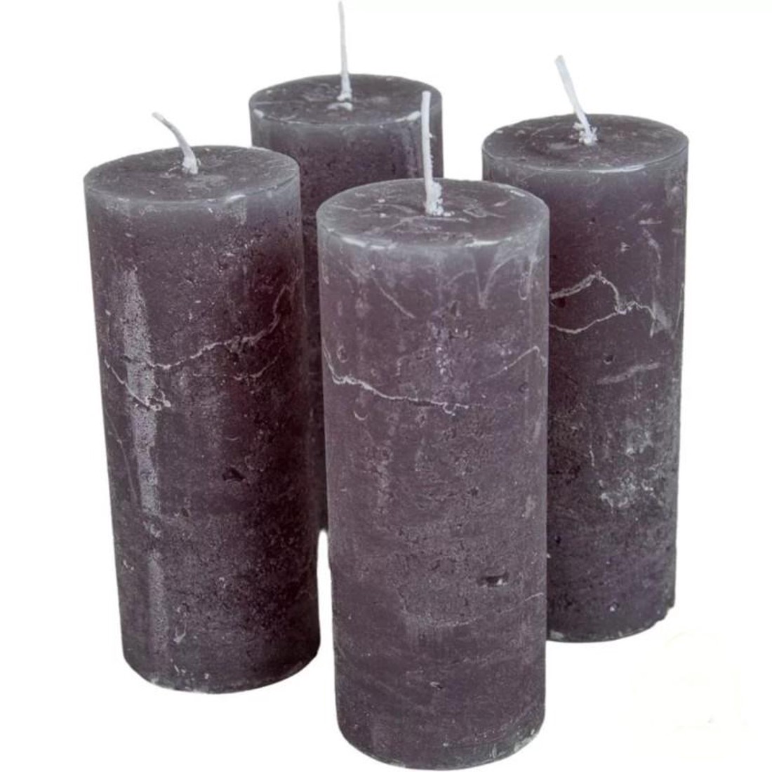 Rusztikus gyertya 40 x 100 mm - szürke szett - kellékek & szerszámok - dekorációs kellékek - dekorációs gyertya - Meska.hu